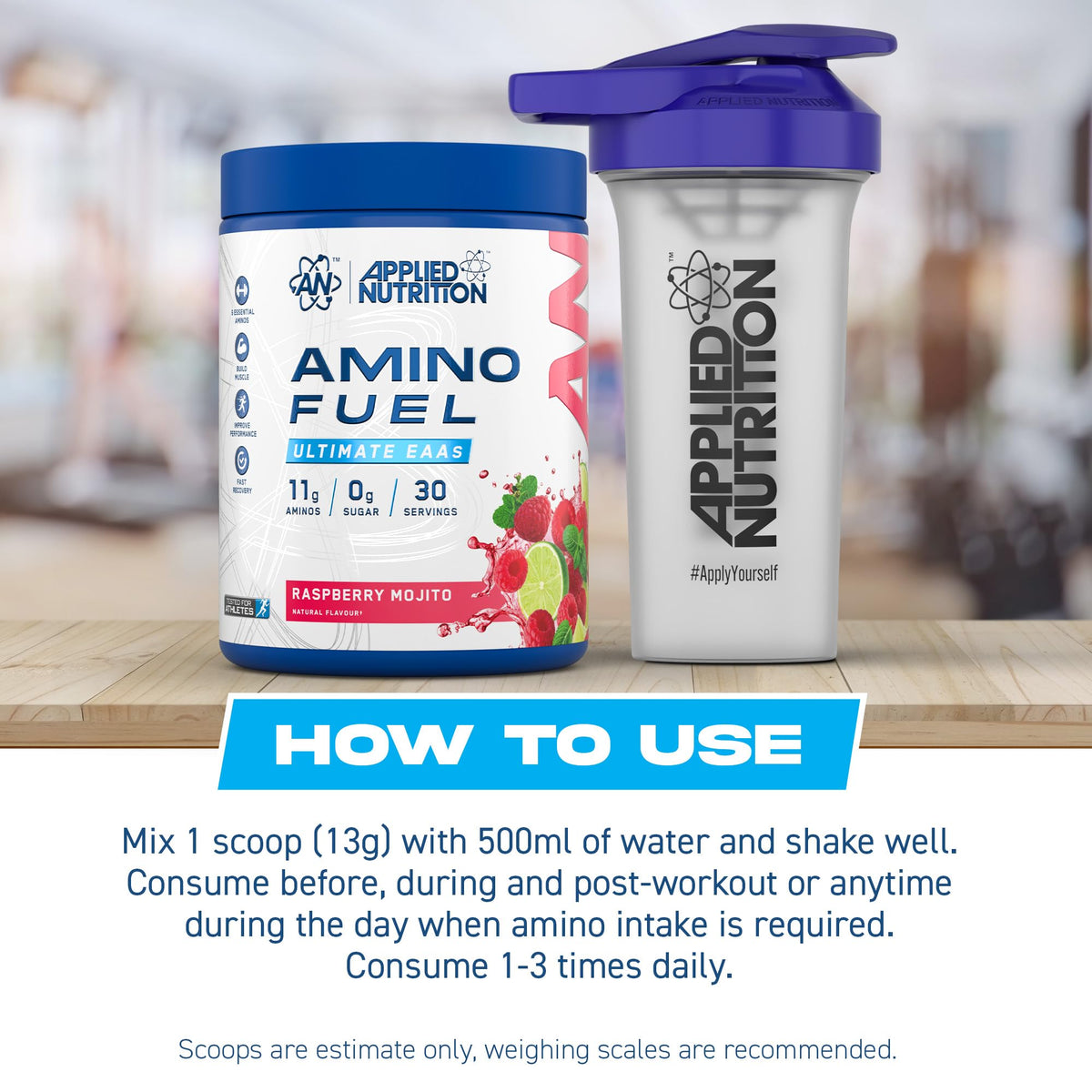 Applied Nutrition Amino Fuel - EAA Essential Amino Acids Powder, Muscle Recovery Supplement 390g Candy Ice Blast - New - BBE 01/2028