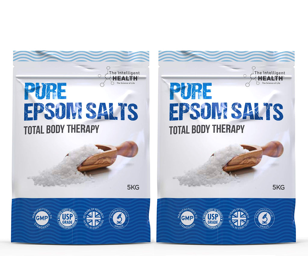 Pure Epsom Salts Magnesium Sulphate Bath Salt - 5 kg Pack of 2 - Soaking Flakes Muscle Relaxant Recovery - Damaged Box