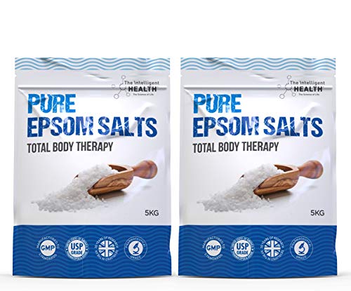 Pure Epsom Salts Magnesium Sulphate Bath Salt - 5 kg Pack of 2 - Soaking Flakes Muscle Relaxant Recovery - Damaged Box