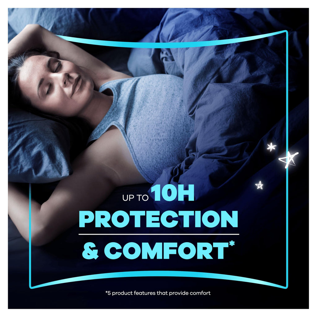 Always Platinum Sanitary Pads Size 4 Secure Night with Wings - 12 Pack - New