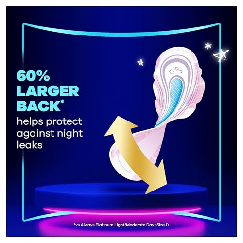 Always Platinum Sanitary Pads Size 4 Secure Night with Wings - 12 Pack - New