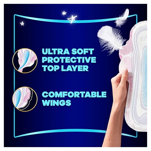 Always Platinum Sanitary Pads Size 4 Secure Night with Wings - 12 Pack - New