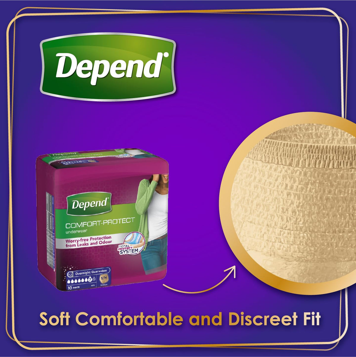 Depend Comfort Protect Incontinence Pants for Women - Small/Medium - 30 Pack Absorbent Disposable Underwear - New