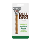 BULLDOG SKINCARE Original Bamboo Razor - Smooth Glide Handle + 2 Blade Refills - Men's Shaving Kit - Damaged Box