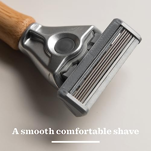 BULLDOG SKINCARE Original Bamboo Razor - Smooth Glide Handle + 2 Blade Refills - Men's Shaving Kit - Damaged Box