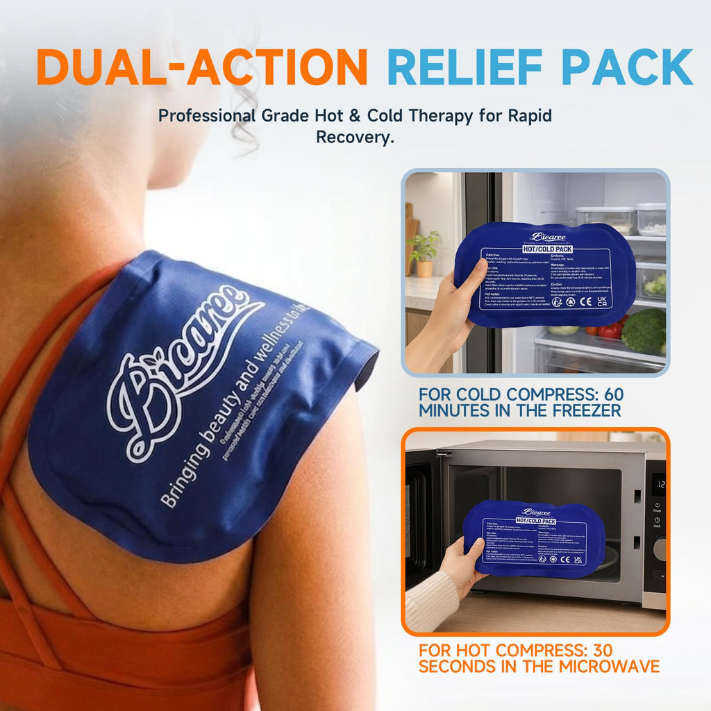 BICAREE Reusable Gel Ice Packs - Cold Compress for Injuries, Muscle Pain, Sports Recovery - 3-Piece Set - Damaged Box
