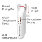 Rio Wow LASH PRO Heated Eyelash Curler - Rechargeable, LED Display, 3 Temp Modes, Smart Silicone Pads, 10s Quick Heat-Up - Damaged Box