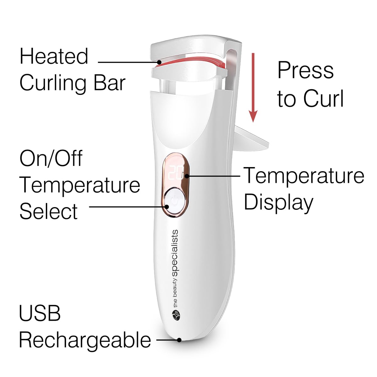 Rio Wow LASH PRO Heated Eyelash Curler - Rechargeable, LED Display, 3 Temp Modes, Smart Silicone Pads, 10s Quick Heat-Up - Damaged Box