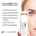 Rio Wow LASH PRO Heated Eyelash Curler - Rechargeable, LED Display, 3 Temp Modes, Smart Silicone Pads, 10s Quick Heat-Up - Damaged Box