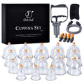Ditind Cupping Therapy Set - 18 Pcs Vacuum Suction Cups - Acupoint Cellulite Muscle Pain Relief - Portable Case Pump - Damaged Box