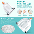 Ditind Cupping Therapy Set - 18 Pcs Vacuum Suction Cups - Acupoint Cellulite Muscle Pain Relief - Portable Case Pump - Damaged Box