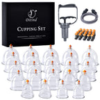 Ditind Cupping Therapy Set - 18 Pcs Vacuum Suction Cups - Acupoint Cellulite Muscle Pain Relief - Portable Case Pump - Damaged Box