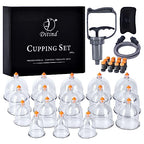 Ditind Cupping Therapy Set - 18 Pcs Vacuum Suction Cups - Acupoint Cellulite Muscle Pain Relief - Portable Case Pump - Damaged Box