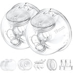 Momcozy Milk Collector Cup Set - 2 Pack - 19mm Flange for S12 Pro S9 Pro Breast Pump - Replacement Parts with Valve Diaphragm Linker - Damaged Box