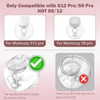 Momcozy Milk Collector Cup Set - 2 Pack - 19mm Flange for S12 Pro S9 Pro Breast Pump - Replacement Parts with Valve Diaphragm Linker - Damaged Box