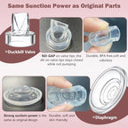 Momcozy Milk Collector Cup Set - 2 Pack - 19mm Flange for S12 Pro S9 Pro Breast Pump - Replacement Parts with Valve Diaphragm Linker - Damaged Box