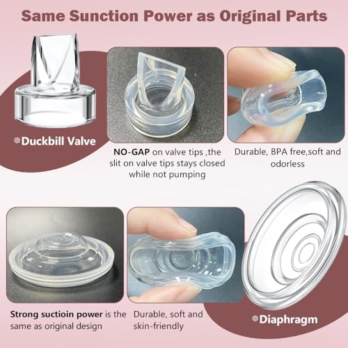 Momcozy Milk Collector Cup Set - 2 Pack - 19mm Flange for S12 Pro S9 Pro Breast Pump - Replacement Parts with Valve Diaphragm Linker - Damaged Box