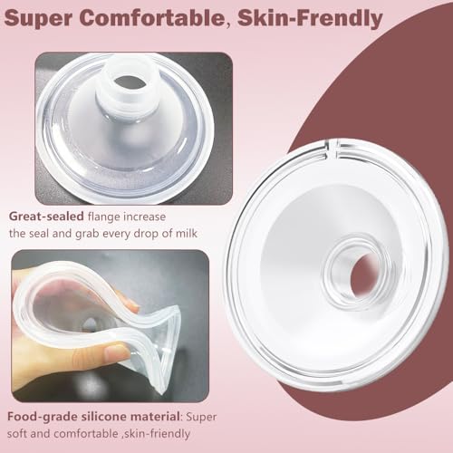 Momcozy Milk Collector Cup Set - 2 Pack - 19mm Flange for S12 Pro S9 Pro Breast Pump - Replacement Parts with Valve Diaphragm Linker - Damaged Box