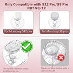 Momcozy Milk Collector Cup Set - 2 Pack - 19mm Flange for S12 Pro S9 Pro Breast Pump - Replacement Parts with Valve Diaphragm Linker - Damaged Box