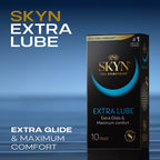SKYN Extra Lube Condoms - Regular Size - Latex Free - Pack of 10 - Non Latex Condoms for Sensitive Skin - New - BBE 07/2029