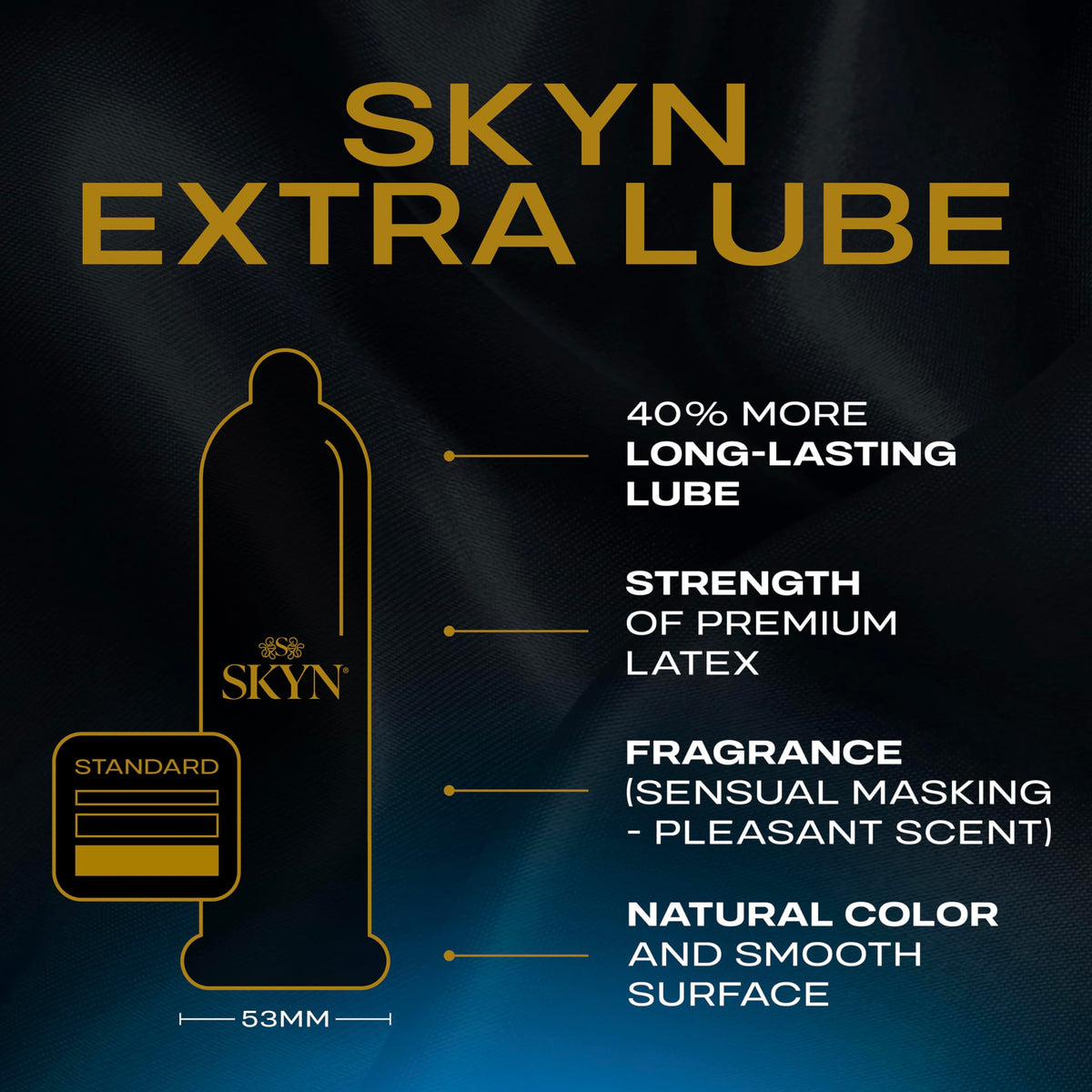 SKYN Extra Lube Condoms - Regular Size - Latex Free - Pack of 10 - Non Latex Condoms for Sensitive Skin - New - BBE 07/2029