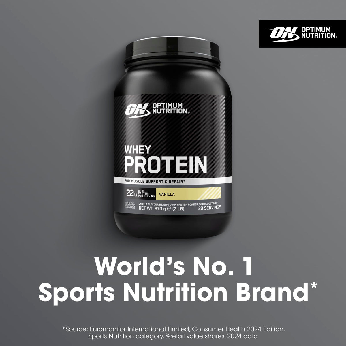 Optimum Nutrition Gold Standard 100% Whey Protein Powder Vanilla 870g - Muscle Growth & Maintenance Concentrate - New - BBE 03/2028