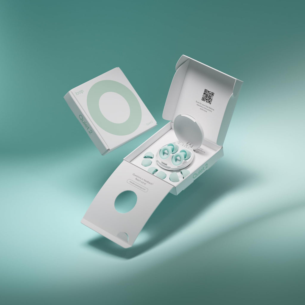 Loop Quiet 2 Ear Plugs - Reusable Hearing Protection for Sleep - Mint Green - Ultra-Comfy Noise Reduction - New