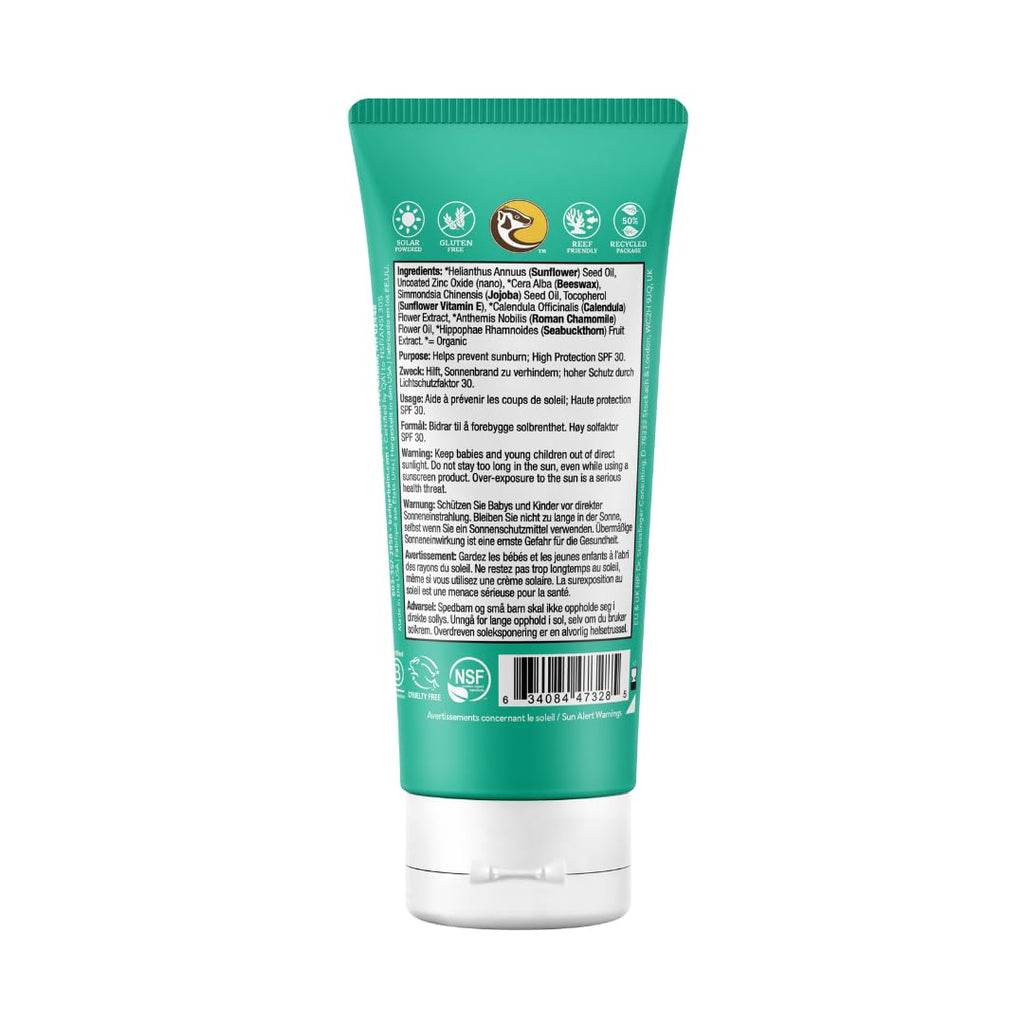 Badger Baby & Toddler Mineral Sunscreen SPF 30 - Broad Spectrum UVA/UVB - Chamomile Calendula - Water Resistant 87ml - New