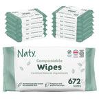 Naty Baby Wipes for Sensitive Skin - 98% Water - 672 Count - 12 Packs - Eco-Friendly Plant-Based Newborn Wipes - Like New