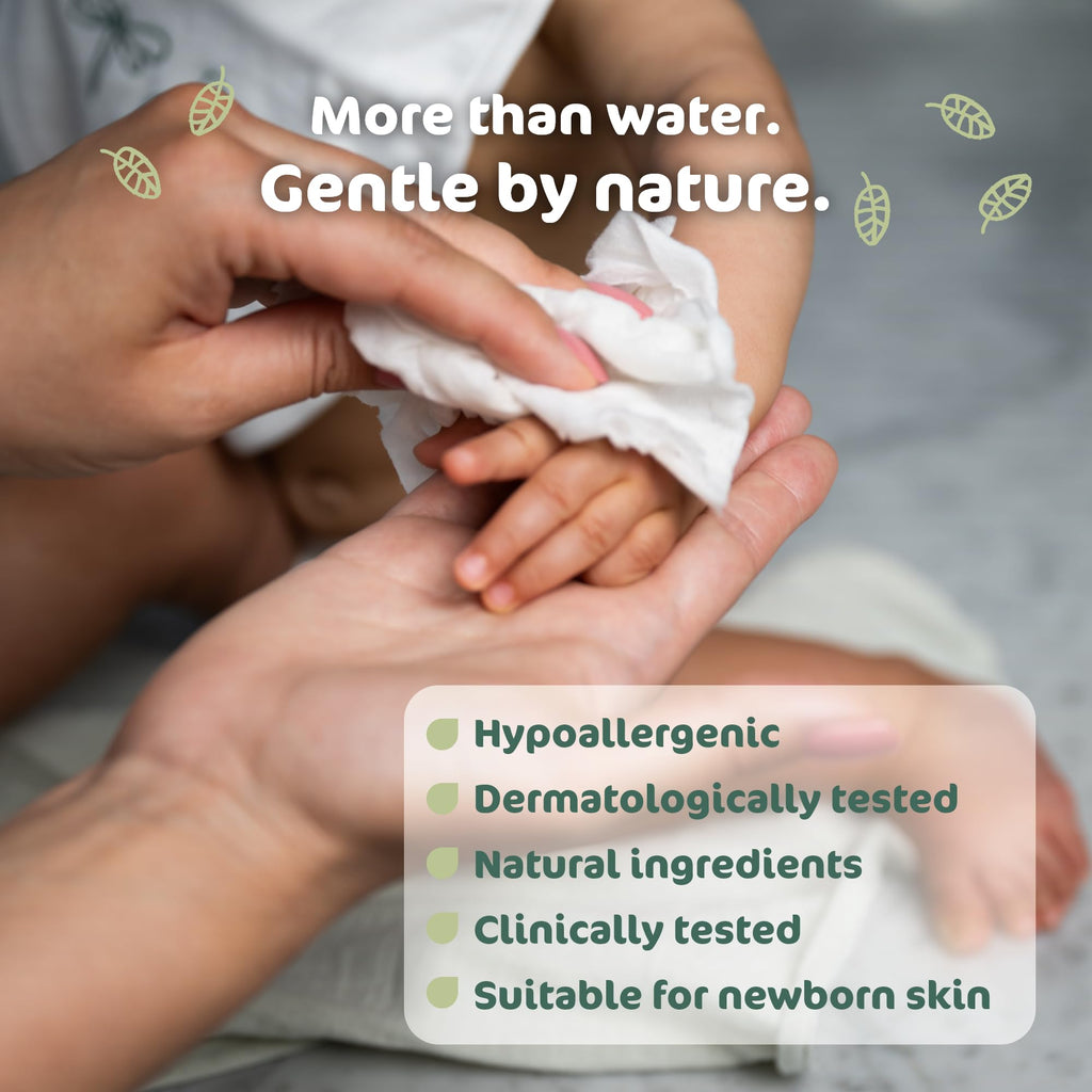 Naty Baby Wipes for Sensitive Skin - 98% Water - 672 Count - 12 Packs - Eco-Friendly Plant-Based Newborn Wipes - Like New