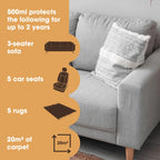 Furniture Clinic Carpet Upholstery Protector Spray - 500ml Fabric Water Stain Repellent for Sofas Car Seats Shoes - Very Good