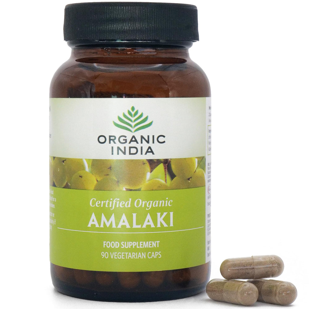 Organic India Amalaki Amla Ayurvedic Herbal Supplement - 90 Capsules - Vitamin C Antioxidant Support - New - BBE 12/2027