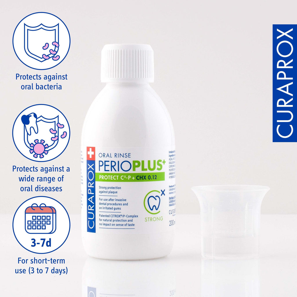 Curaprox Perio Plus Protect Mouthwash - Swiss Designed Oral Rinse - 200ml (assuming standard size) - Damaged Box - BBE 09/2028