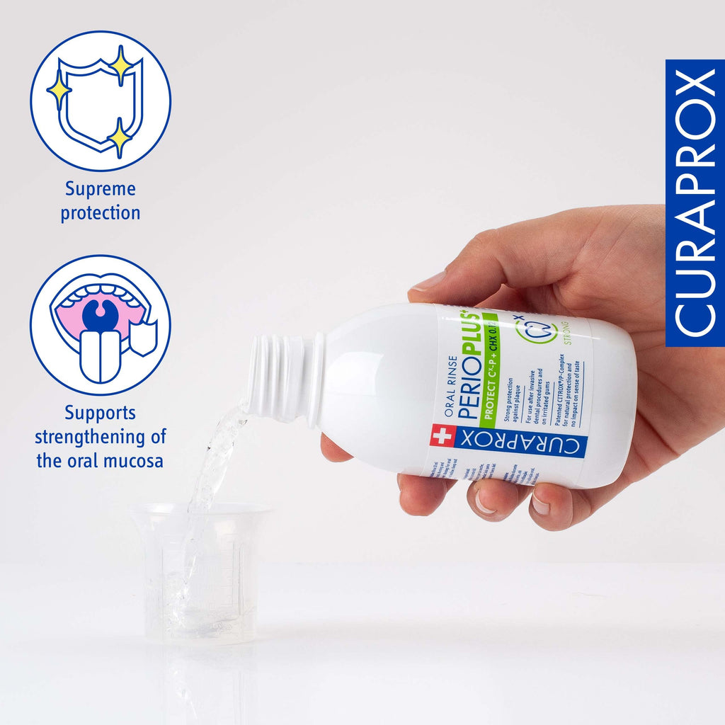 Curaprox Perio Plus Protect Mouthwash - Swiss Designed Oral Rinse - 200ml (assuming standard size) - Damaged Box - BBE 09/2028