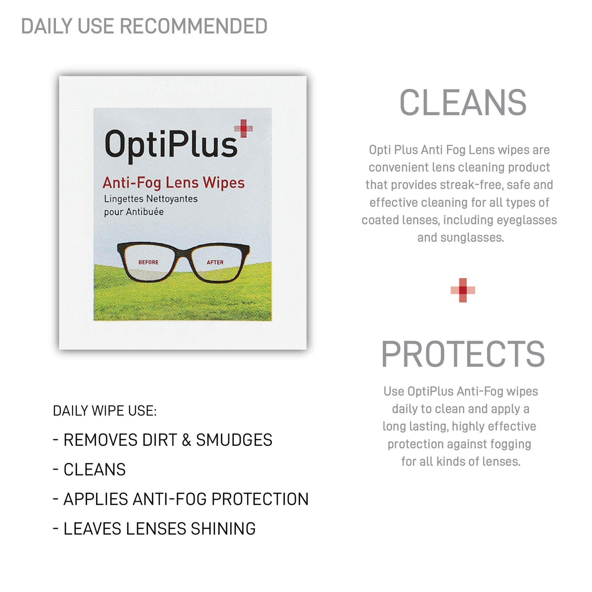 Hilco Anti-Fog Spectacle Lens Wipes - 60 Count Box - Glasses & Goggles Cleaner - Damaged Box