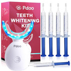 Teeth Whitening Kit with LED Light - 5 Gels - Wireless, Water-Resistant - Gentle for Sensitive Teeth - Home Use Stain Remover - Like New - BBE 03/2029