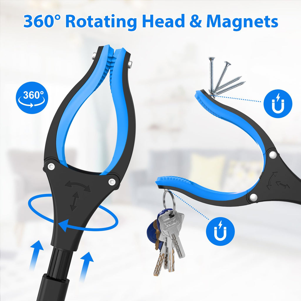Litter Picker Grabber Stick 91cm 36" - Helping Hand Pick Up Tool - Heavy Duty - Blue - For Adults Disabled Elderly - Very Good