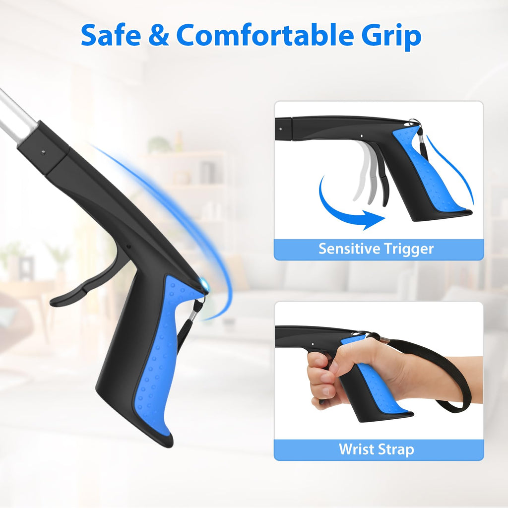 Litter Picker Grabber Stick 91cm 36" - Helping Hand Pick Up Tool - Heavy Duty - Blue - For Adults Disabled Elderly - Very Good