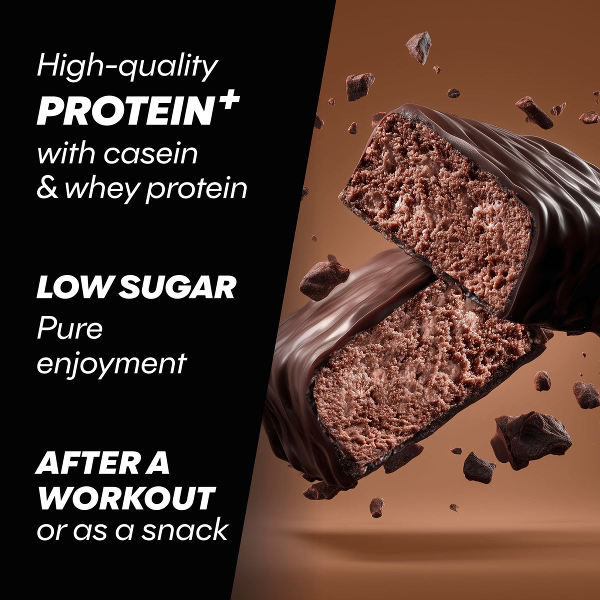 Powerbar Protein Plus Low Sugar Bar - Chocolate Brownie - 16x 35g - High Protein Snack Bar - New - BBE 04/2026