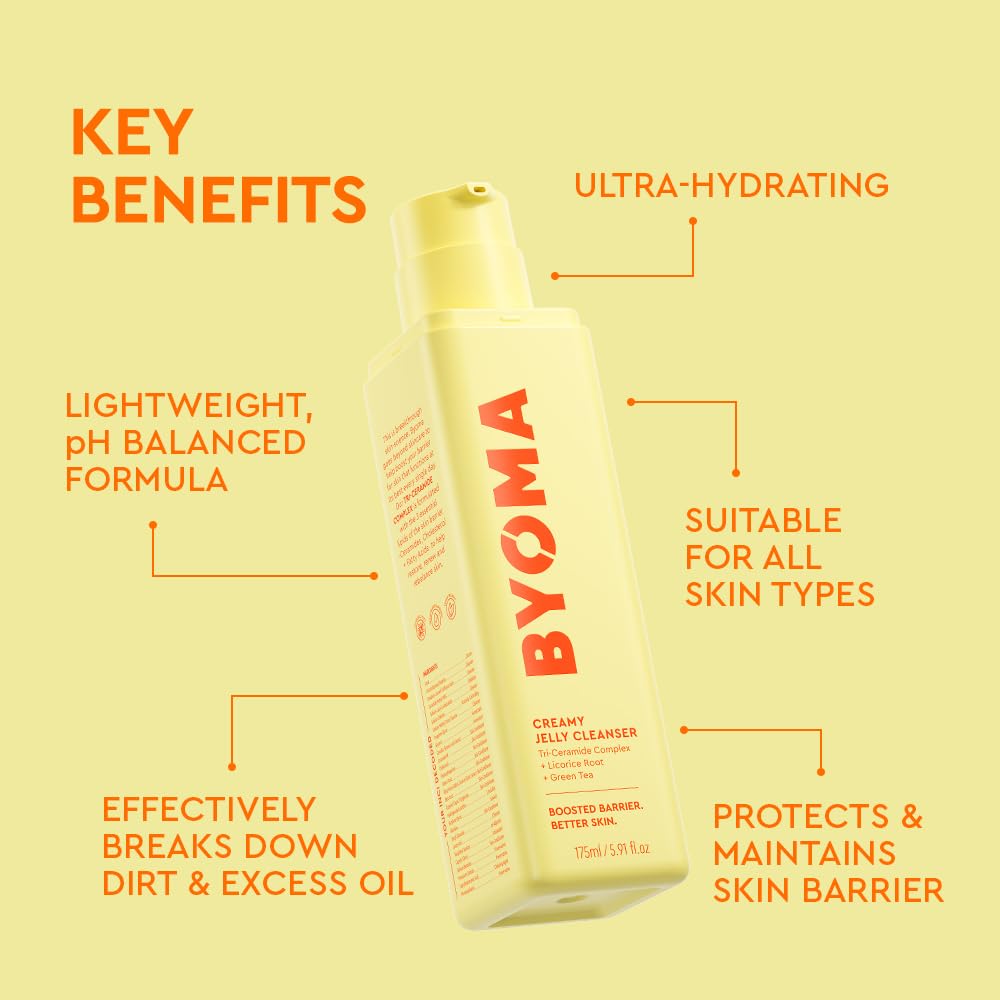 BYOMA Creamy Jelly Cleanser - Makeup Remover Face Wash - 175ml - Excess Oil Control - Skincare - Damaged Box