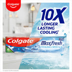 Colgate Max Fresh Cooling Crystals Toothpaste 100ml Pump - Bulk Pack of 6 - Fresh Breath Dental Care - Damaged Box - BBE 05/2028