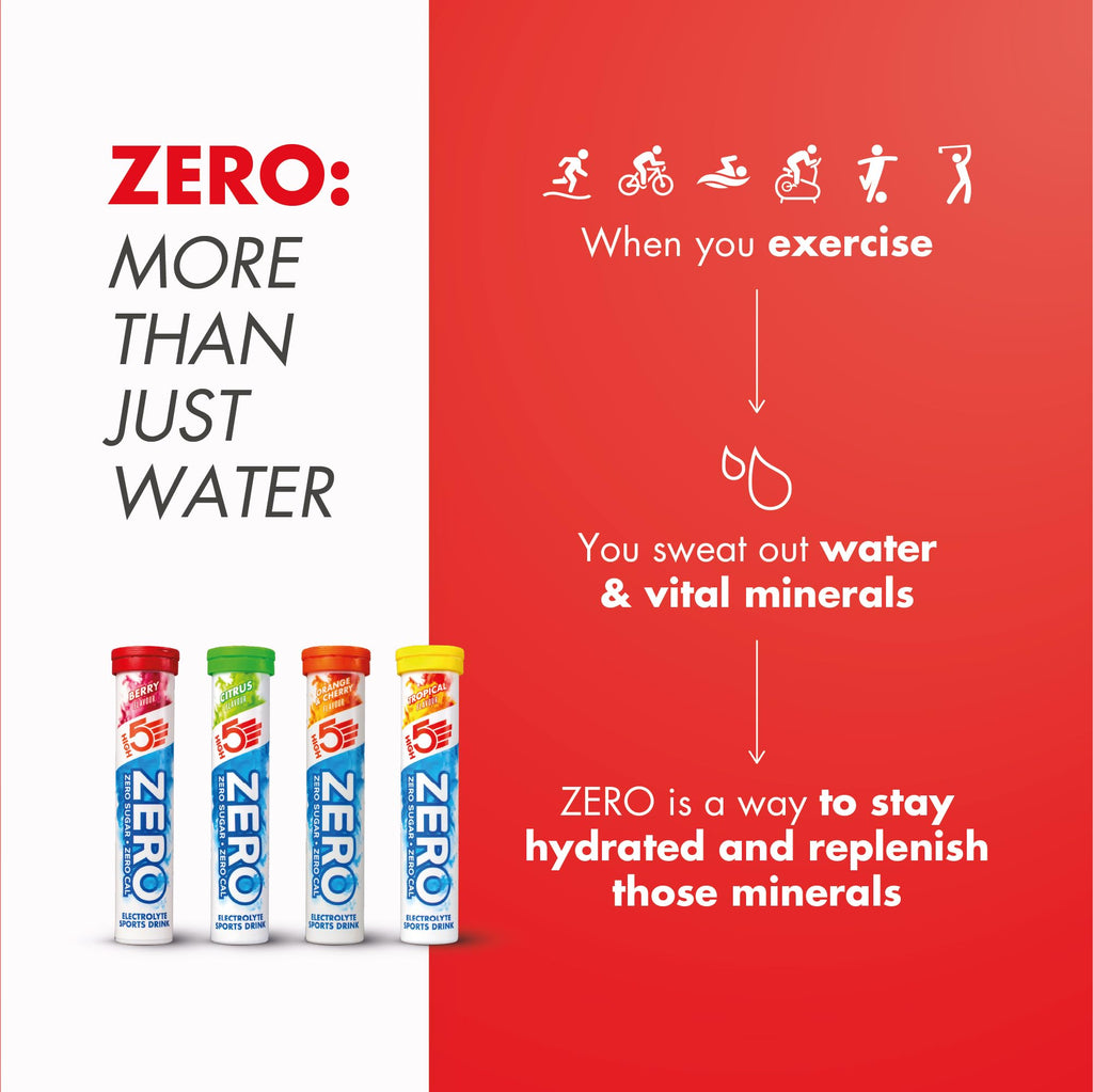 HIGH5 Zero Electrolyte Tablets - Hydration Drink Tabs - Strawberry & Kiwi - 8x 20 Tabs - 160 Tablets Total - Damaged Box - BBE 12/2027