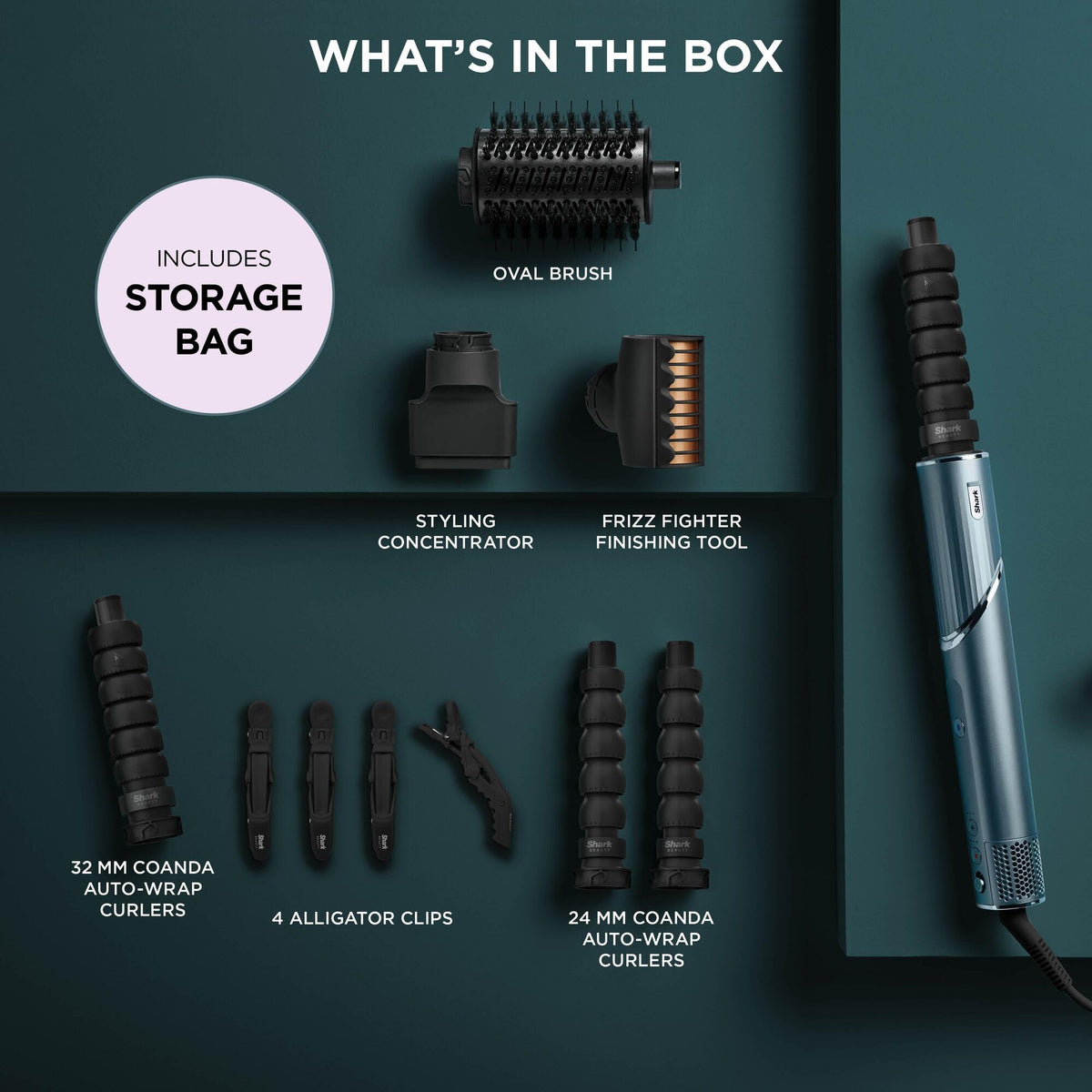 Shark FlexStyle HD456TLUK 5-in-1 Air Styler & Hair Dryer - No Heat Damage Multi-Styler Hair Tool - Damaged Box