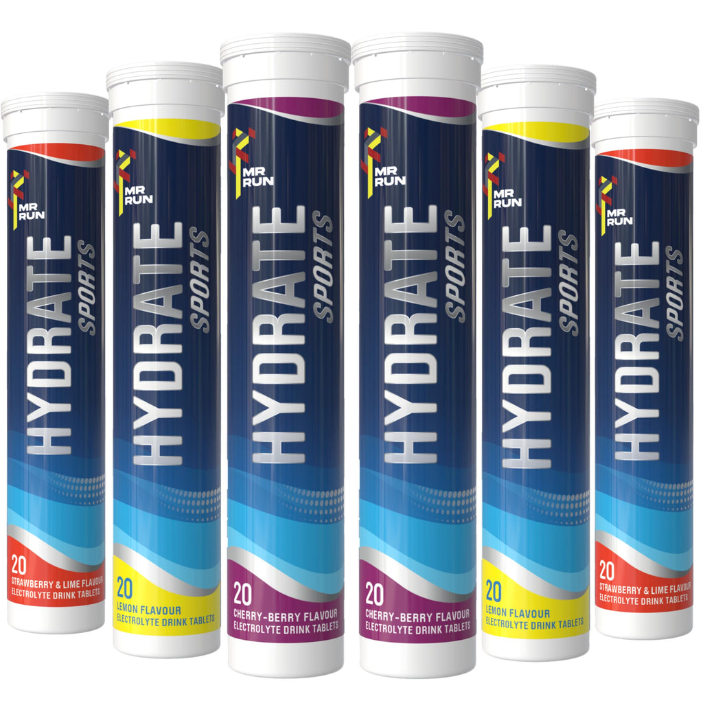 Electrolytes Tablets - Hydration - 120 Tablets - Variety Fruit Flavours - 6 Tubs - Sports Drink Supplement - Damaged Box - BBE 06/2028