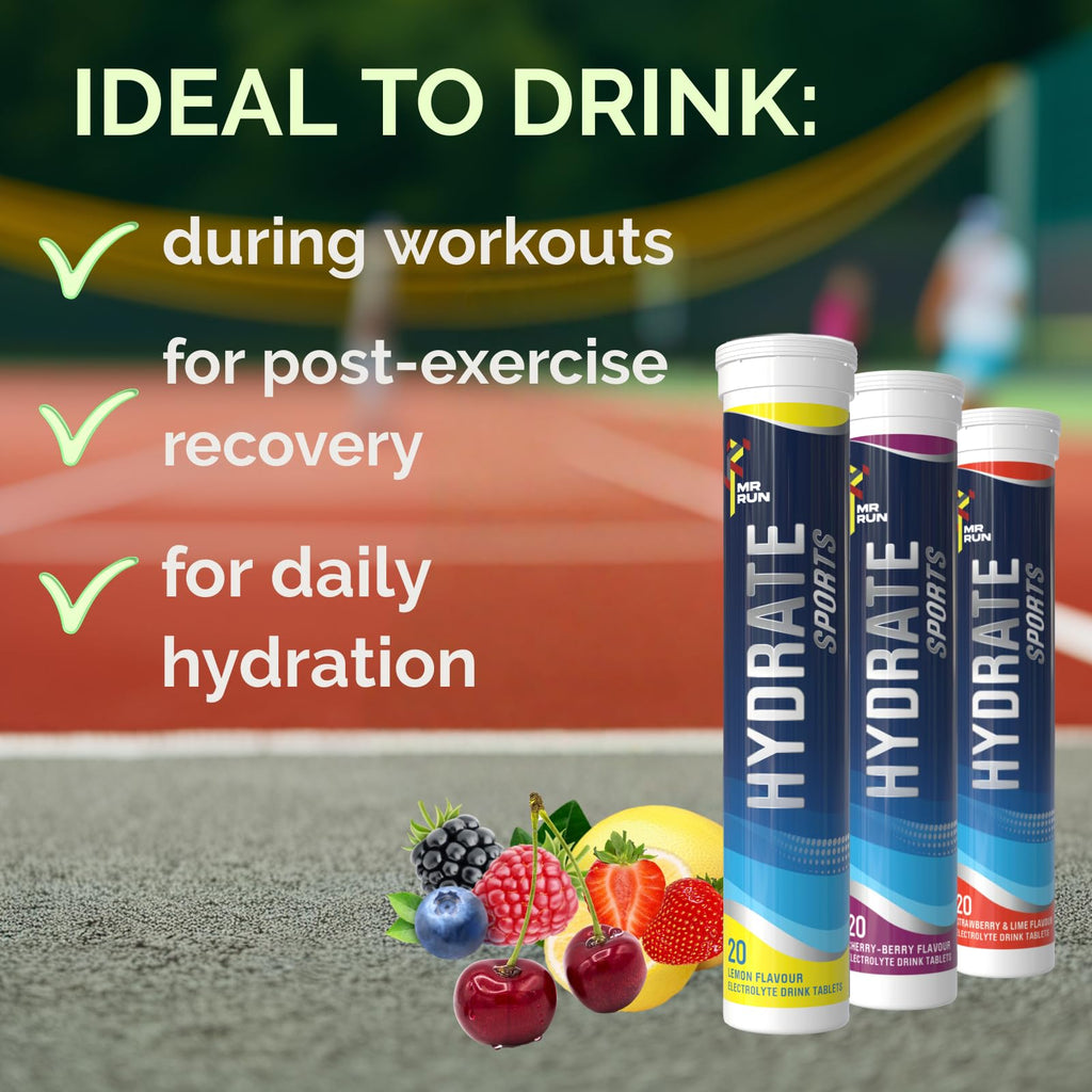 Electrolytes Tablets - Hydration - 120 Tablets - Variety Fruit Flavours - 6 Tubs - Sports Drink Supplement - Damaged Box - BBE 06/2028