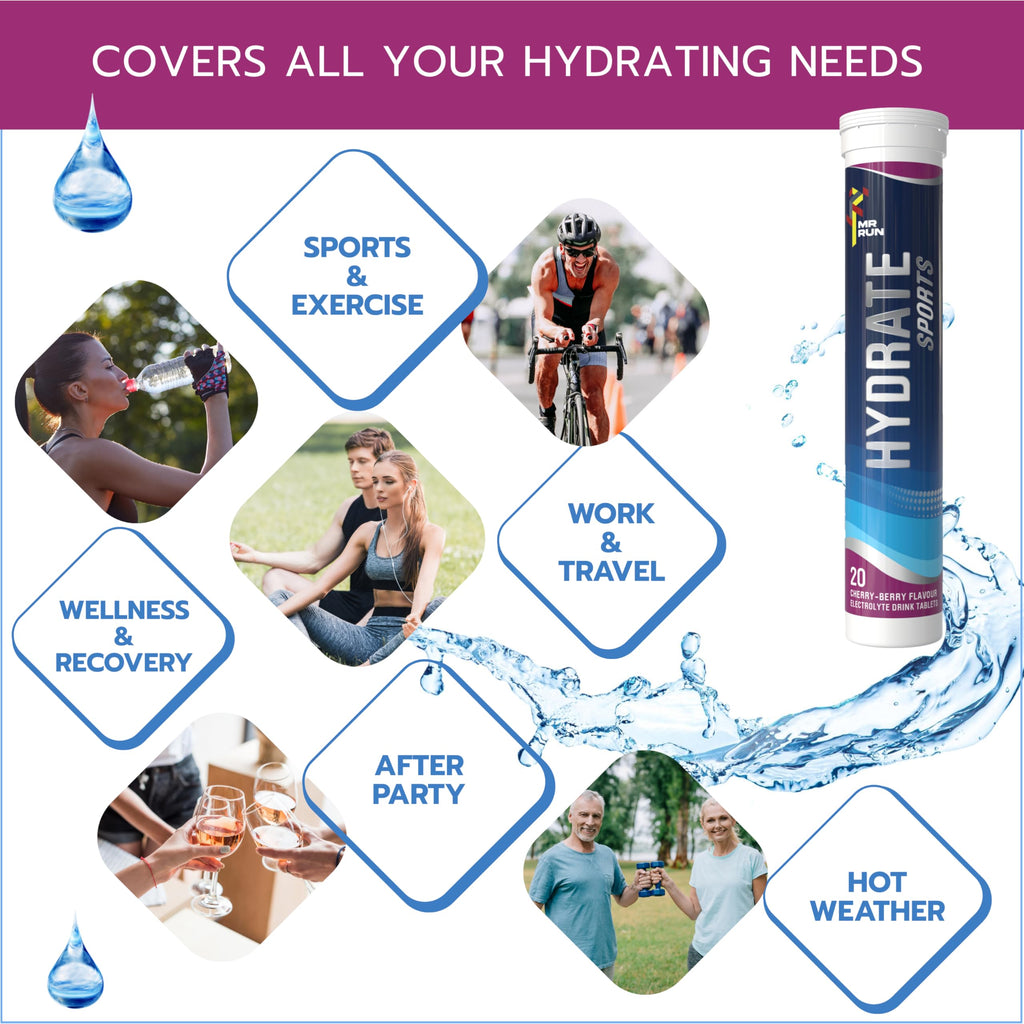 Electrolytes Tablets - Hydration - 120 Tablets - Variety Fruit Flavours - 6 Tubs - Sports Drink Supplement - Damaged Box - BBE 06/2028