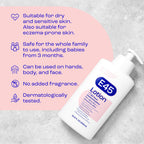 E45 Moisturising Lotion 500ml - Dry & Sensitive Skin Body Moisturiser - Daily Hydration, Reduce Redness - Damaged Box - BBE 04/2029