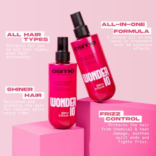 Osmo Wonder 10 Heat Protection Spray for Hair 250ml - Multi-Benefit Leave-In Treatment - New