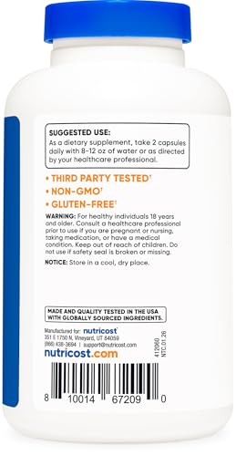Nutricost Magnesium+ Extra Strength 420mg 240 Capsules - Magnesium Oxide Glycinate Non-GMO Vegan Friendly Supplement - New - BBE 09/2026