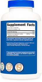 Nutricost Magnesium+ Extra Strength 420mg 240 Capsules - Magnesium Oxide Glycinate Non-GMO Vegan Friendly Supplement - New - BBE 09/2026